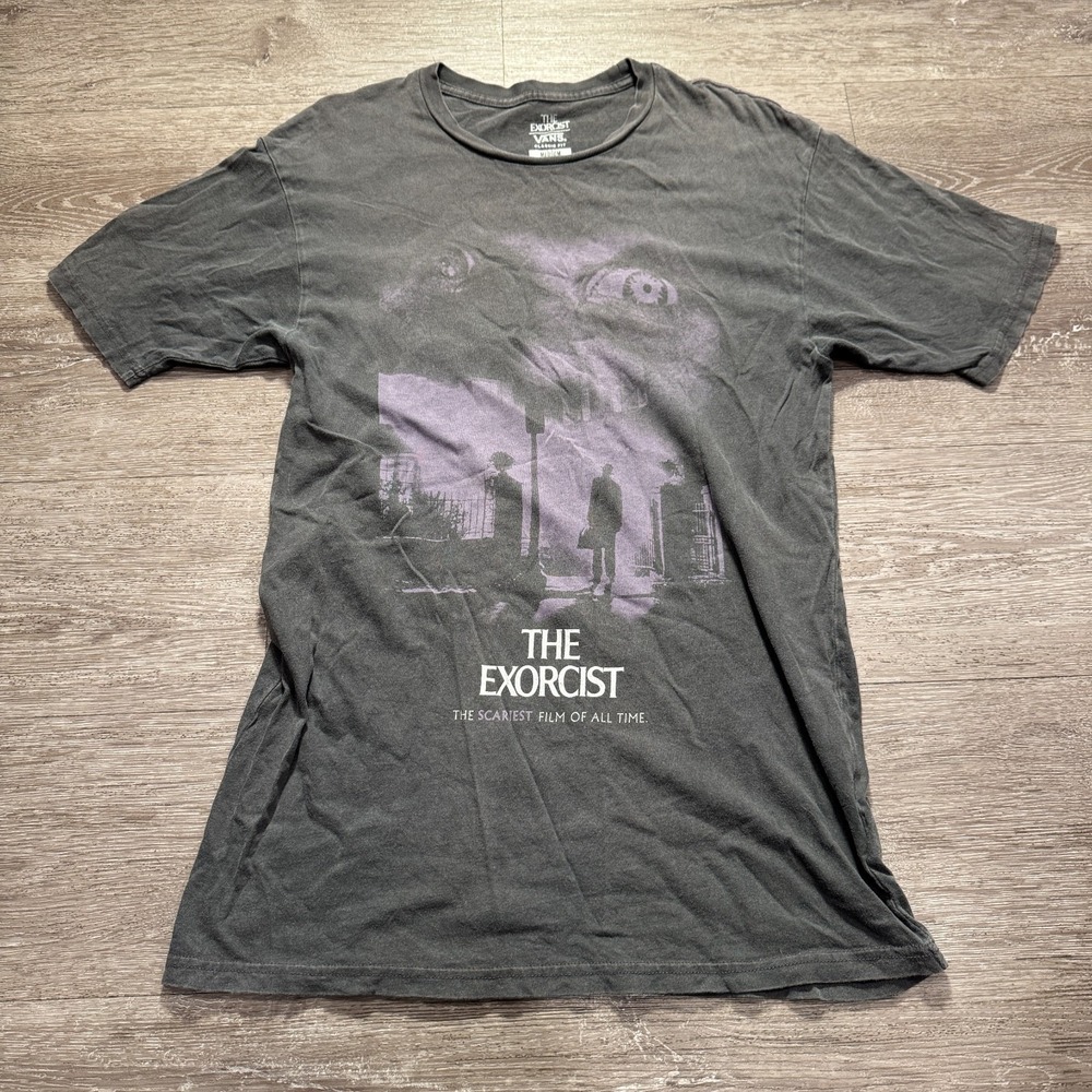 Vans The Exorcist Shirt Mens Medium Gray Cotton Horror Movie Graphic Tee Classic